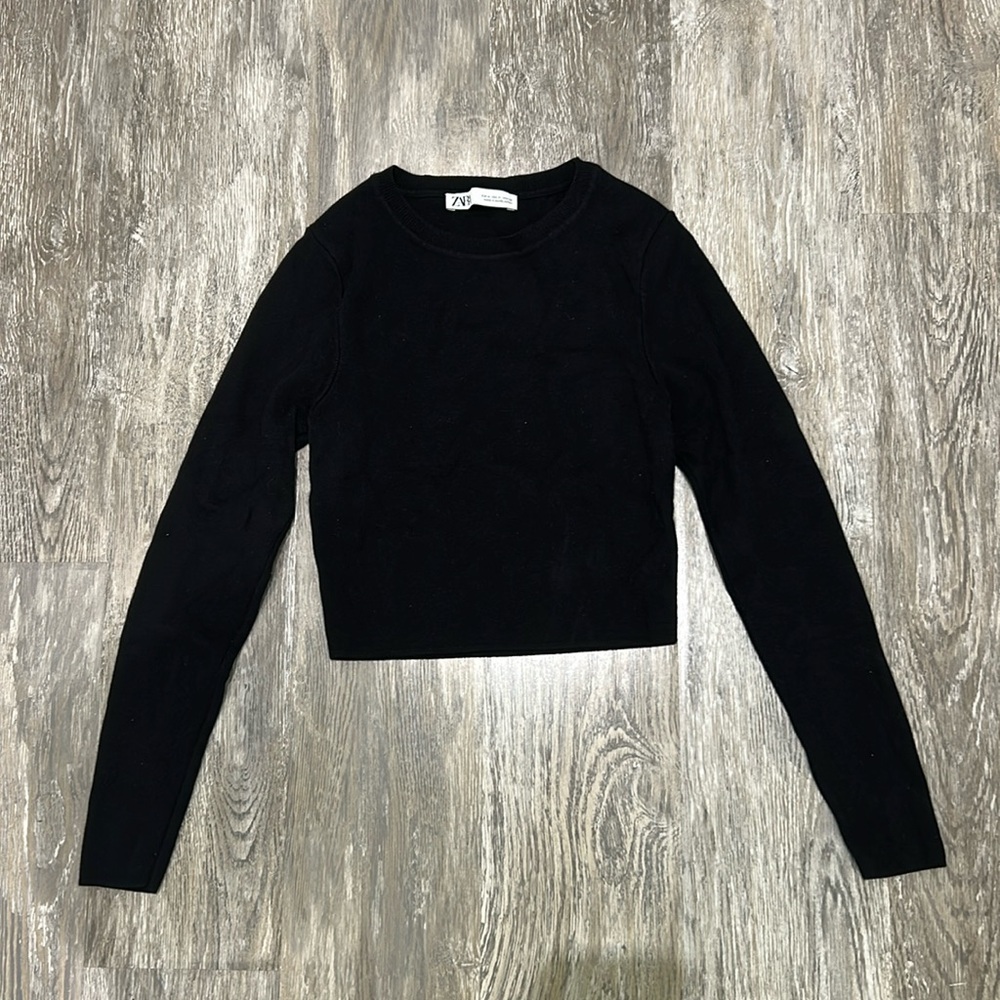Long sleeve black Zara top size medium